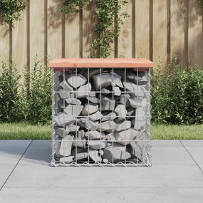 vidaXL Banco jardim design gabião 43x44x42 cm madeira douglas maciça