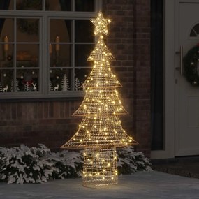 vidaXL Árvore de Natal com 240 LEDs Branco quente 181 cm PET