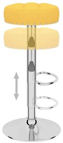 Bancos de bar 2 pcs tecido amarelo mostarda
