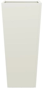 Vaso/floreira de jardim 2 pcs 35x35x75 cm aço branco