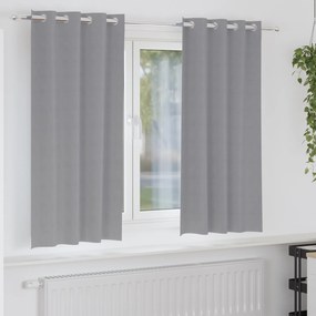 vidaXL Cortinas 2 pcs Cinzento-claro 175 x 140 cm Poliéster