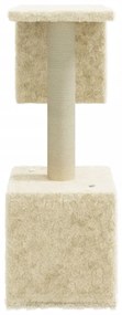 Árvore para gatos c/ postes arranhadores sisal 60 cm cor creme