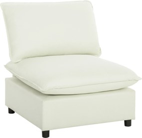 HOMCOM Poltrona de sala, sofá 1 lugar moderno sem apoios de braço com assento largo, almofadas espessas, 146x85x78cm, creme | Aosom Portugal