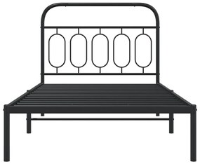 Estrutura de cama com cabeceira 107x203 cm metal preto