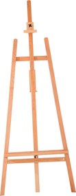 Cavalete de artista com pés 65 x 44 x 174-230 cm, inclinação e altura ajustáveis, em madeira de faia clara