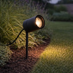 Ponto de espiga moderno preto AR70 ajustável IP44 - Solo