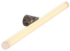 Candeeiro de parede ou teto Esse14 para lâmpada LED linear S14d - Impermeável IP44 - Mármore Castanho / Não