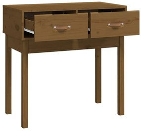 Mesa consola 76,5x40x75 cm madeira de pinho maciça castanho mel