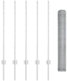 Postes de Cerca vidaXL 10 pcs U-Channel 100 cm Aço Galvanizado