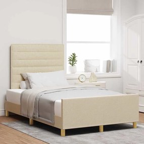 Cama vidaXL Creme 120x190 cm Tecido