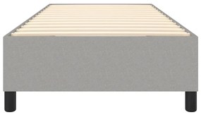 Estrutura de cama sem colchão 90x190 cm tecido cinzento-claro