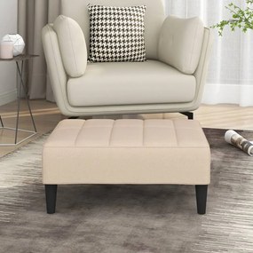 vidaXL Apoio de pés 78x56x32 cm tecido cor creme