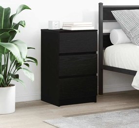Mesas de cabeceira 3 gavetas 2 pcs 39x35x65cm preto