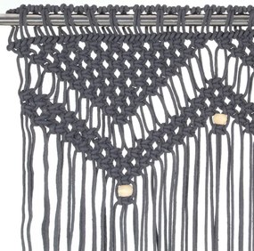 Cortina macramé 140x240 cm algodão antracite