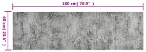 Tapete de cozinha lavável 60x180 cm veludo padrão betão