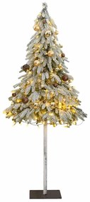 vidaXL Árvore Natal artificial c/ 300 luzes LED, bolas e neve 180 cm