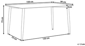 Mesa de jantar em vidro e preto 150 x 90 cm TOTHAM  Beliani