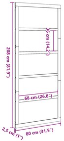 Porta de Celeiro Branca 80x208 cm Madeira Sólida de Pinho