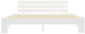 Estrutura de cama com cabeceira 160x200 cm pinho maciço branco