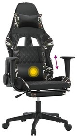 Cadeira Gaming Duty Reclinável com Massagens e Apoio de Pés em Couro A