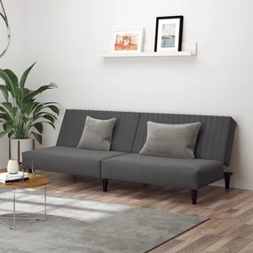 337640 vidaXL Sofá-cama de 2 lugares veludo cinzento-escuro