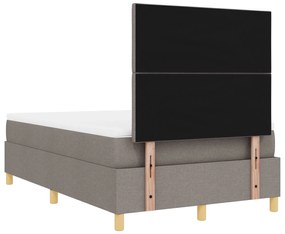 Cama Box Spring com Colchão Taupe 120x200 cm Tecido