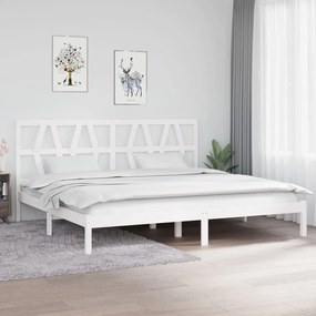 vidaXL Estrutura de cama 200x200 cm pinho maciço branco