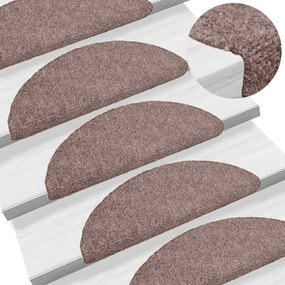 vidaXL Tapetes escada autoadesivos 10 pcs 56x17x3 cm agulhado creme