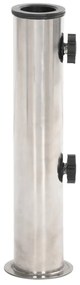 Base de guarda-sol para poste de Ø38/48 mm aço inox. prateado