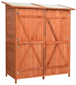 vidaXL Abrigo p/ ferramentas de jardim 136x75x160 cm abeto maciço