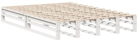 Cama com estante sem colchão 160x200 cm madeira maciça branco