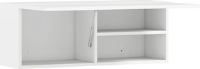 HOMCOM Armário de parede para casa de banho, móvel de arrumação suspenso com porta basculante, 80 x 25 x 30 cm, branco | Aosom Portugal