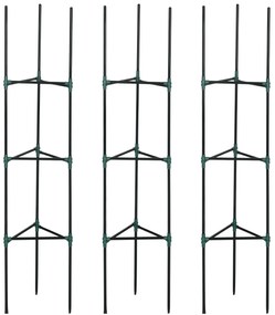 Conjunto de 3 Suportes para Plantas Trepadeiras Torre de Treliça para Plantas Frutas Verduras 38x38x182 cm Verde