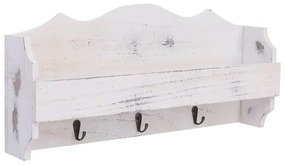 Cabide de Parede 50x10x23 cm Madeira Branco