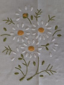 Toalha de mesa de linho bordada a mão - bordados da lixa: Pedido Fabricação 1 Toalha 100x100  cm ( Largura x comprimento )