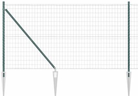 Cerca Euro da com 7 Postes de Espeto, 1,4x10 m, em Aço Galvanizado Ver