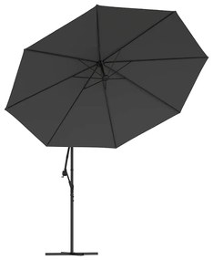 Guarda-sol cantilever com poste de alumínio 350 cm antracite