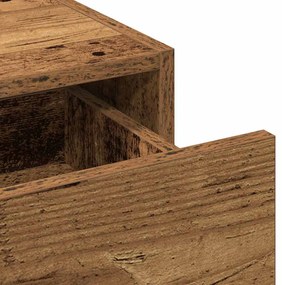 Mesa de Maquagem Suspensa com Luzes de LED Madeira Velha