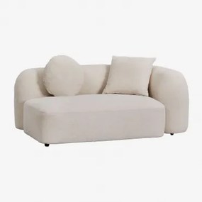 Módulo De Canto Direito De 2 Lugares Para Sofá Modular Em Chenille Coco Chenille Grossa Branca - Sklum