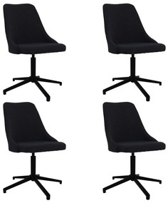 vidaXL Cadeiras de jantar giratórias 4 pcs tecido preto