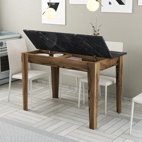 Mesa de Cozinha Kiev – Noz e Preto – 110x75x72 cm