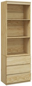 HOMCOM Estante Alta de 180 cm com 3 Prateleiras e 3 Gavetas 60x35x180 cm Painéis de Partículas Efeito Madeira | Aosom Portugal