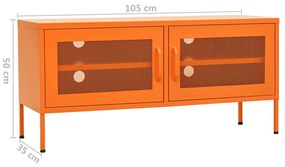 Móvel de TV aço 105x35x50 cm laranja