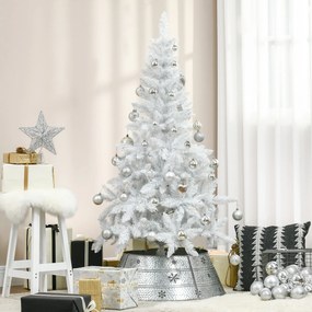 Árvore de Natal Artificial Dobrável 150cm Ignífugo com 358 Ramos Folhas de PVC Abertura Automática e Suporte Metálico Decoração de Natal para Interior