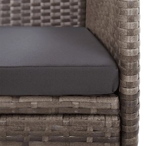 5 pcs conjunto de jantar para jardim cinzento