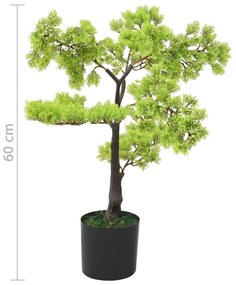 Bonsai cipreste artificial com vaso 60 cm verde