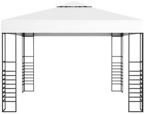 Tenda de jardim com cordões de luzes LED 3x3 m branco