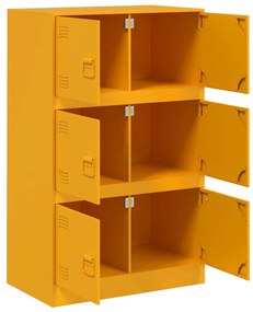 Aparador 67x39x107 cm aço amarelo mostarda