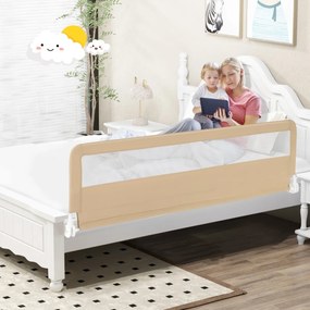 Barra de Cama Dobrável para Crianças 180 x 41 x 55 cm com Correias de Segurança e Capa de Tecido Oxford Removível Bege