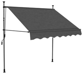 Toldo retrátil manual com LED 150 cm antracite